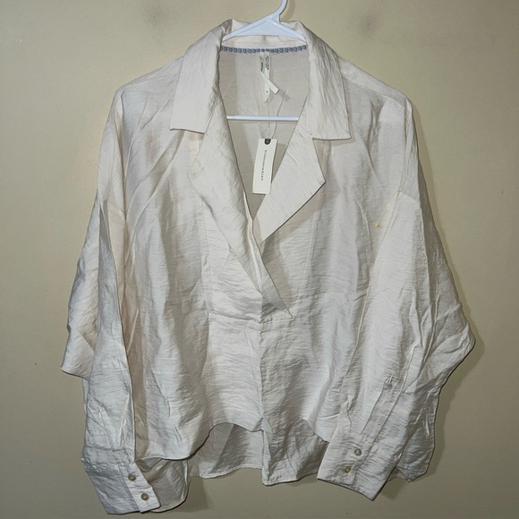 Anthropologie The Dylon Long-Sleeve Wide-Placket Top Medium NWT - Picture 3 of 7